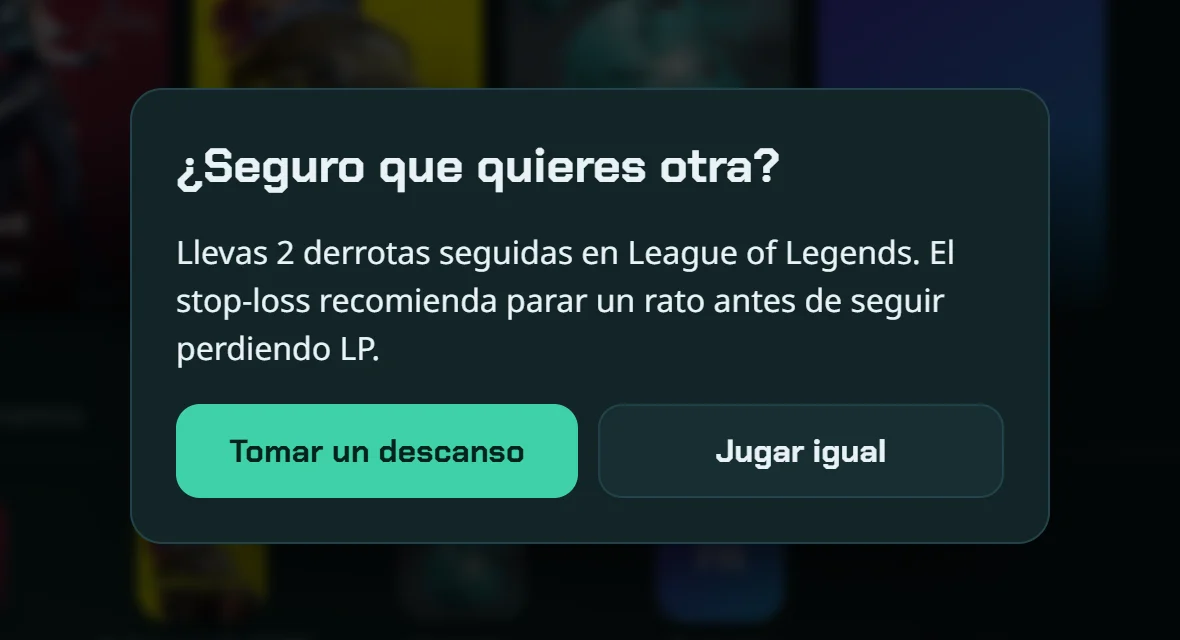 Aviso de stop-loss: llevas 2 derrotas seguidas en League of Legends